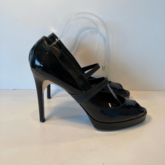 Ruthie Davis Black Mary Jane 4.5" High Heels Pumps US 10 - Picture 2 of 9